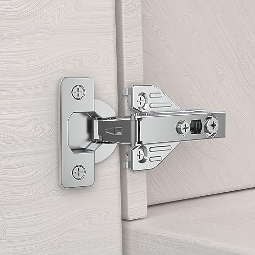 Chibery 10 Pack Full Overlay Soft Close Concealed Hinges, Small Door Gap, Clip-on Plate, Face Frame Door, Self Closing Hidden Satin Nickel 3D Hinge, 105° Open Angle Concealed Stainless Steel Hinges by Chibery - Used condition - US$19.42