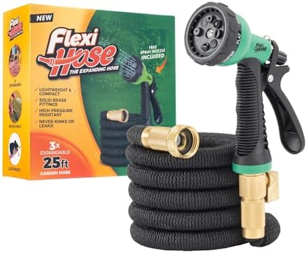 Flexi Hose with 8 Function Nozzle, 25FT - Lightweight Expandable ...