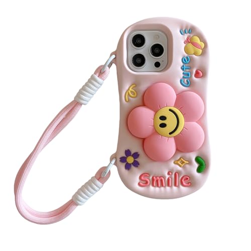 HJXFlying �K�p iPhone 16 Pro Max �P�[�X ���킢�� 3D ���� ��������p�^�[���X�^���h�t�� �\�t�g �V���R�� �ϏՌ��ی�J�o�[ ���� ���̎q�����X�}�z�P�[�X Soft Silicone Case - �ԕ�