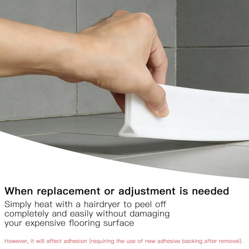 Keptwell 1.96'' High Shower Threshold Water Dam Collapsible 67IN Shower Water Splash Guard for Shower Water Blocker for Wet and Dry Separation Bathroom and Kitchen (67 Inch) by Keptwell - Image 9