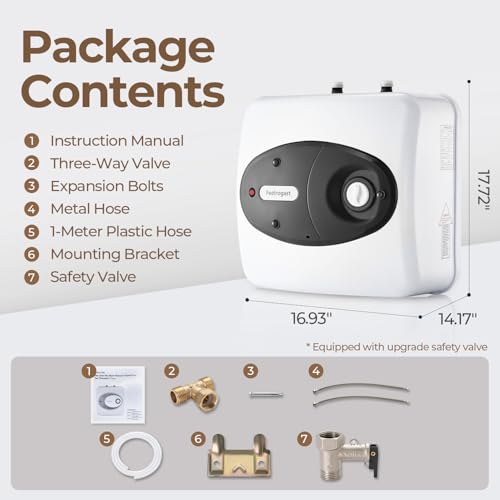 Feelrogast 8 Gallon Electric Tank Water Heater, 120V 1500W Under Sink Instant Hot Tank Water Heater for RV, Camper, Kitchen, Food Truck, Wall or Floor Mounted, Black by Feelrogast - Used condition - Image 8