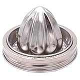 Stainless Steel Juicer Lid for Mason Jars | Metal Citrus Lemon Juice Squeezer Manual Juicer - Wide Mouth