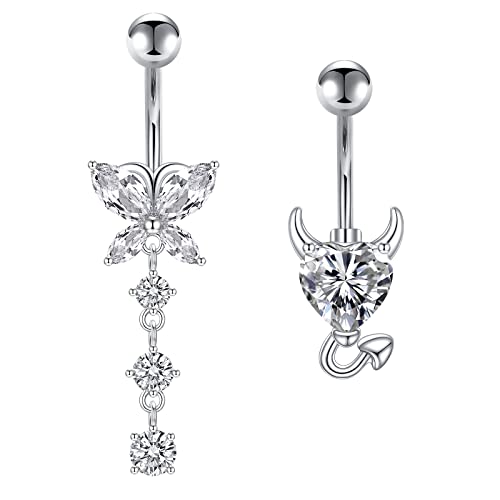 Vcmart Piercing Ombligo 10mm Plata Oro Acero quirúrgico Piercing ...