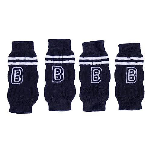 SUPVOX 4Pcs Dog Socks for Leg Protection Cute Cat Long Socks with Sports Style Pattern Breathable and Wearable Pet Leg Warmers for Indoor Outdoor Activities