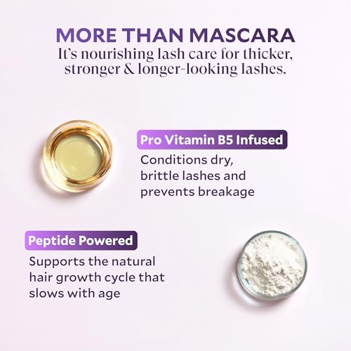 Image of Fiera Best for Lash Mascara for Women Over 40 - Volumizing, Lengthening & Lifting Peptide Mascara with Vitamin B5 - Smudge-Proof, Flake-Resistant, Gentle Washable Formula, Black