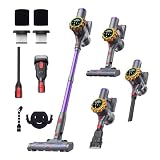 RevoNest Aspirapolvere Senza Fili, Scopa Elettrica Senza Fili con Display Aspirapolvere Potente Luce LED 20000Pa Antigroviglio Vacuum Cleaner per Pavimenti/Tappeti/Peli Animali