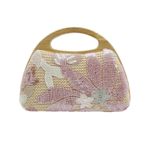 Image of Fashion Women's Evening Bags, Gold Silk Luxury Handbags with Chain Stylish Purses for Wedding Party