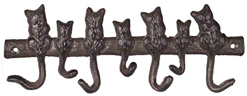 Cat Lovers Solid Cast Iron 7 Cat Tails Wall Hook #TOP26