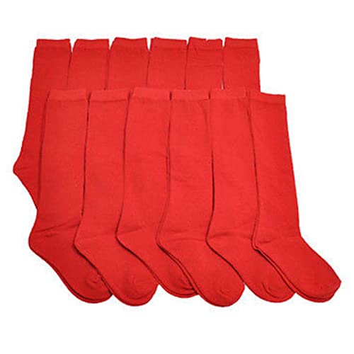 6 & 12 Pairs Girls Teen Below Knee High School Uniform Socks Sizes 4-6, 6-8, 9-11