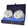 MASTER-MARINER Patriot Collection, Nautical Windlass Gift Set, 5.85 Diameter Time & Tide Clock and Comfort Meter Instruments, Chrome Finish, Ivory Patriot dial