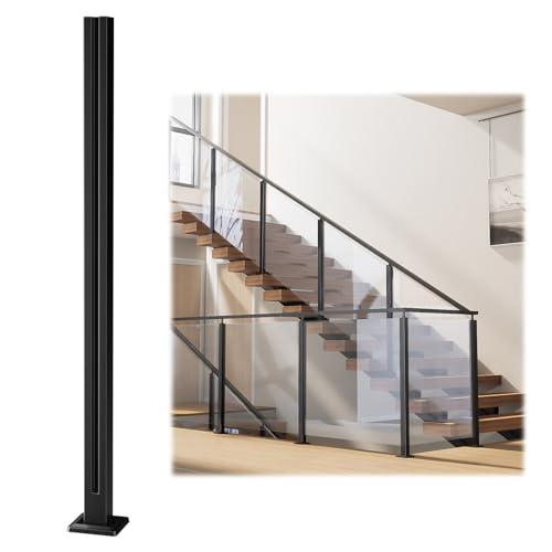 Poteau de balustrade en verre pour escalier et terrasse contemporaine Muzata GS41