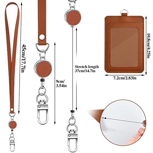 9 In 3 Sets Leather Teacher Lanyards For Id Badges And Keys, Retractable Lanyard With Id Holder Stocking Stuffers Gift For Women Nurses Students #TOP1