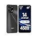 invens NOTE TK02 Handy Ohne Vertrag - 12GB(4+8)+128GB /256GB Smartphone Ohne Vertrag Android 14, 6,52 Zoll Bildschirm 4500mAh Handy Günstig, 16MP+8MP Kamera, 4G Dual SIM/Face ID/GPS/3.5mm Jack Schwarz