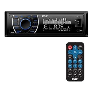 Pyle Bluetooth Marine Receiver Stereo – 12v Single DIN Style Boat In dash Radio Receiver System with Digital LCD, RCA…