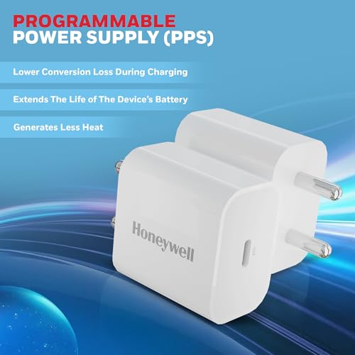 Image of Honeywell Zest PD 20W Type-C Charger Adapter with PPS, Ultra-Fast Charging, PD 3.0, BIS Certified for iPhone 17 /17 Air / 17 Pro / 17 Pro Max, Samsung Galaxy, Pixel, iPad, AirPods & More