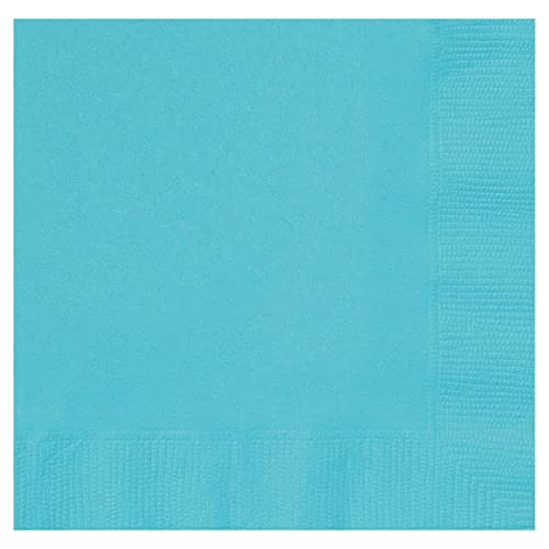 Trimming Shop Disposable Terrific Teal Paper Napkins 2 Ply, 6.5