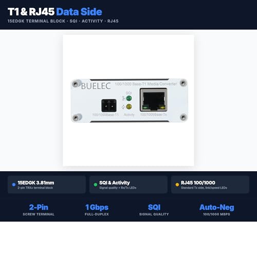 Convertisseur de média 100/1000Base-T1 double mode avec indicateur - 4