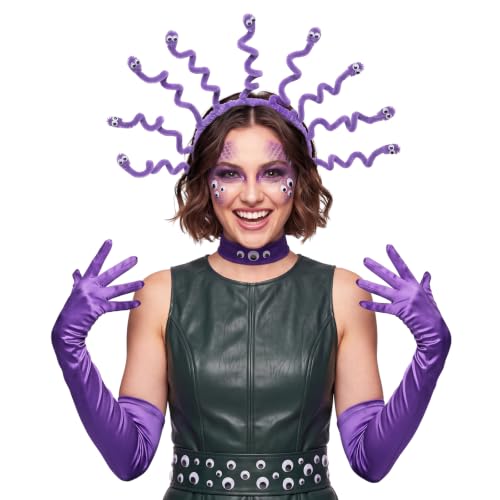 Image of 2 Pcs Halloween Snake Costume Purple Monster Costume Accessory Set