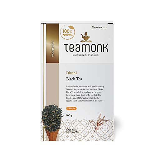 Teamonk Dhuni Usda Certified Organic Darjeeling Black Tea Leaves (50 Cups) - 3.5 Oz Bag. Boosts Energy. Antioxidant Properties. Boosts Heart Health And Helps Reduce Blood Pressure. #TOP21