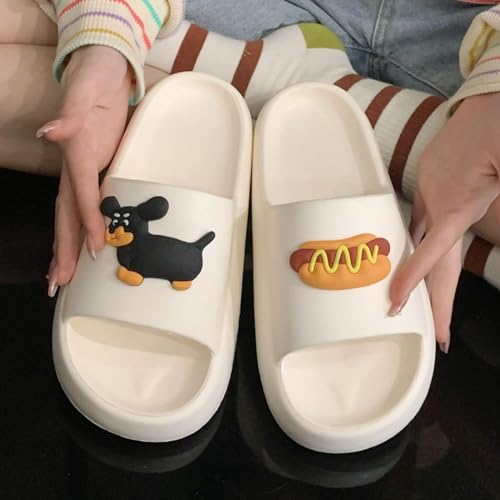 Women’s Slides Cute Bathroom Slippers Non-Slip with Cartoon Hot Dog3