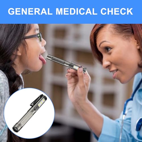 Pupillenleuchte Medizin Penlight, Diagnostikleuchte mit Seitenlichtern, LED Stiftlampe für Krankenschwestern und Ärzte