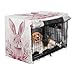 KLL Pink Bunny Rabbit Ears Floral Leaves Easter Metal Dog Crate Covers Kennel Covers Roller Shades 30 Inch