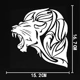 PMSMT Lot de 2 autocollants de voiture tribal Lyon Rying Animaux africains en vinyle Noir/argenté 15 x 2 x 16 x 7 cm