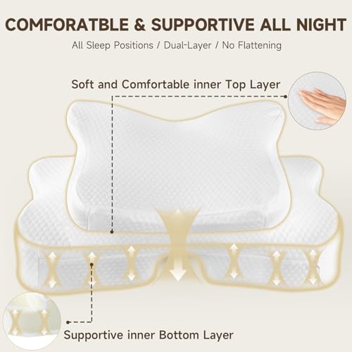 WellSync Side Sleeper Pillow for Adult with Cooling Cover - Ergonomic Memory Foam Pillow for Side Sleepers with Arm Holes for Comfortable Shoulder & Neck Support - White by WellSync - Image 3
