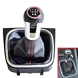 Yoegerery Gear Shift Knob 5/6 Speed Manual Gear Stick Transmission Shift Knob Shifter Compatible with V-W Golf 6 MK6 Jetta V VI 2005 2006 2007-2014 (5 Speed)