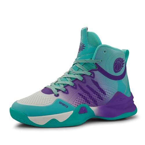 Men's Mesh Breathable Thick-Soled Non-Slip Lace-Up Basketball Shoes High-Top Lightweight