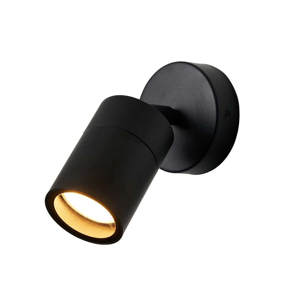 Litecraft Black Kenn Outdoor Wall Ceiling Adjustable Spotlight - (, Single)