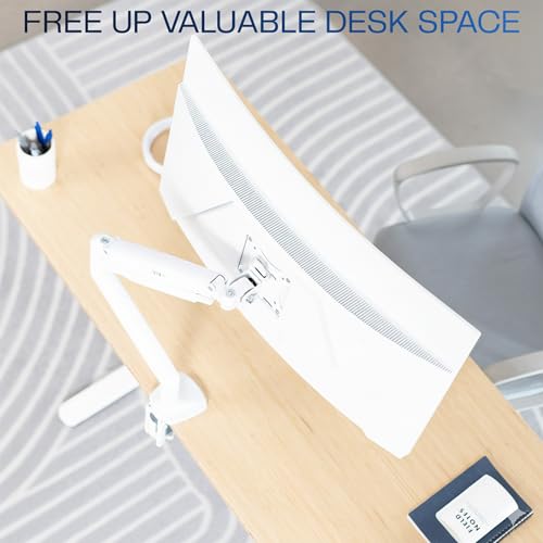 Support de bureau articulé blanc Vivo pour écran jusqu'à 32 pouces - 7