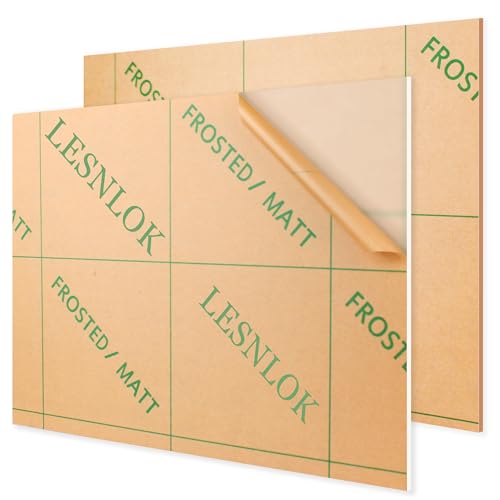 Image of Lesnlok 12 x 16 Frosted Acrylic Sheet 1 /8 inch Thick 3mm 2 Piece Bouble Sided Frosted Plexiglass Sheet,Transmittance 86%, for Decoration (2, Frosted Transparent, 12 x 16 x 1 /8)