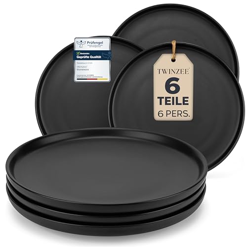 Steingut Essteller Set für 6 Personen - 6-teiliges Set in...