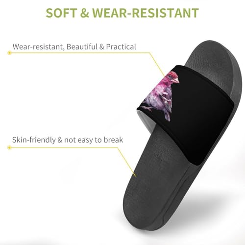 Purple Finch Bird Non Slip Slides Sandals for Women Men Quick Drying Shower Shoes for Bathroom Pool Beach3