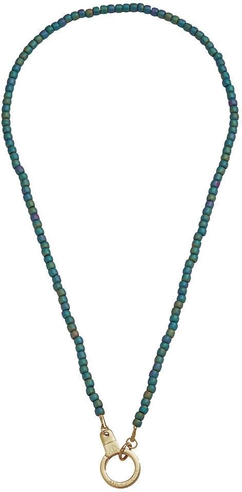 Air And Anchor Stainless Steel and Glass Bead Cuff Keeper Necklace, Beaded Ring Holder Necklace, Beaded Charm Holder Necklace