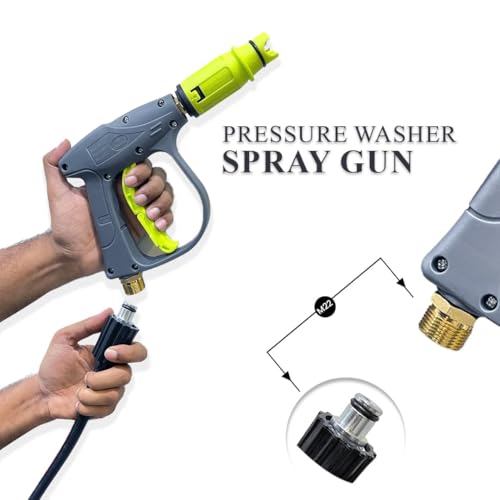 Image of SWASTIK Pressure Washer Spray Gun with Lockable Handle, 1L Foam Cannon & Extension Rod, Adjustable Nozzle Car Wash Kit, Compatible with STARQ, VANTRO, AGARO & Shakti (Green Gun)