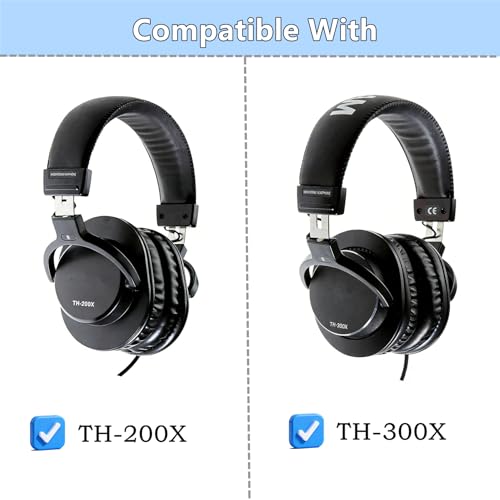Almohadillas de Repuesto para Auriculares Tascam TH-300X TH-200X, Negras | Cojines de Proteína de Cuero, Espuma de Memoria, Alta Densidad miniatura 2