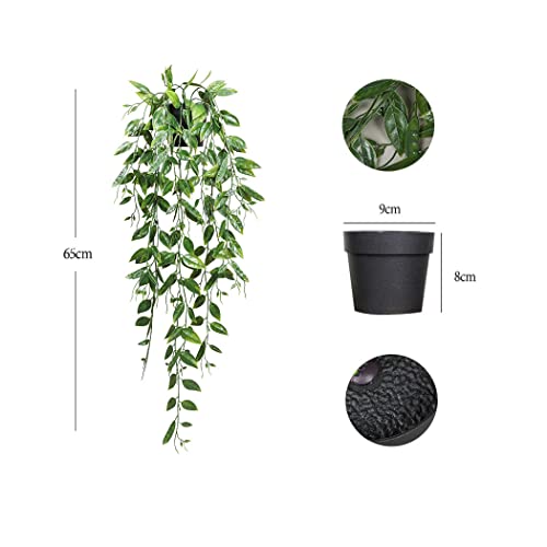 image for VTIKKITV Artificial Hanging Plants, 2 Pack Fake Hanging Plants Fake Po