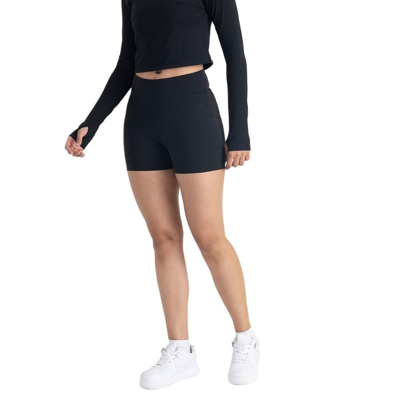hunnit Gym Shorts for Women Quad Length|High Waisted Workout Shorts | Yoga Shorts| Spandex Gym Shorts | 4 Way Stretchable Shorts | Moisture Wicking Fabric | Activewear Shorts-picture-53