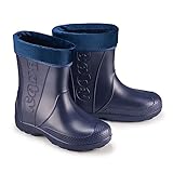  ESTRO Stivali da Pioggia Bambino - Stivali Pioggia Bambino Imbottiti Stivali Bambino Pioggia con Fodera Stivaletti Gomma Bambina F81 (34/35 EU, Blu Scuro)