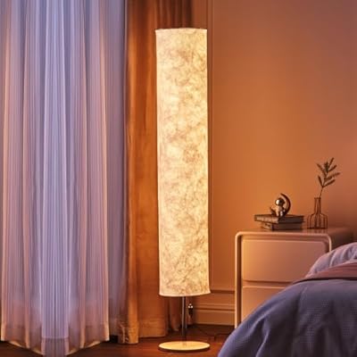 Soft Light Floor Lamp, 58 inch Simple Design Morden Slim Warm Light 3000K LED Tyvek Fabric Shade with LED Lamp for Living Room Bedroom Game Room