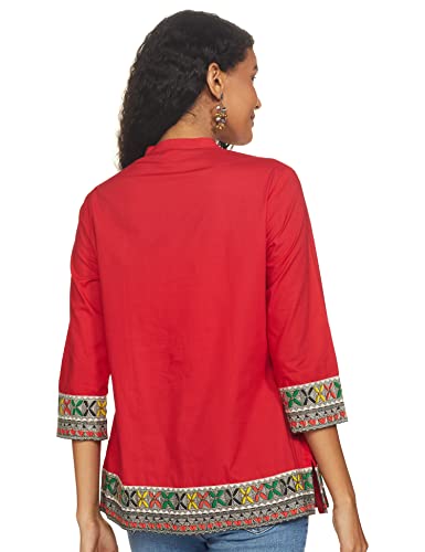 Image of Amazon Brand - Myx Women Cotton Regular Fit Short Kurti (Available in Plus Sizes)