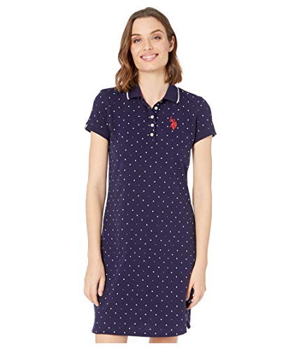 U.S. Polo Assn. Dot Polo Dress Evening Blue LG