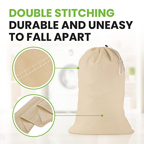 Cotton Laundry Bag Drawstring - 2 Pack, Extra Large Canvas Bags 28'' X 36'' Inch - Machine Washable Cotton Fabric - Storage Sack For Dirty Clothes, Basket Liner, Hamper Bag, Liner Replacement, Delicates, Sleeping Bag, Reusable Travel Dorm And Basket Closure #TOP6