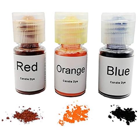 Candle Dye Highly Concentrated Assorted Bottle,0.2-Ounce,Red,Orange and Blue,3/pkg,Each Bottle can be Made 11 LB Soy Candle Wax Cover