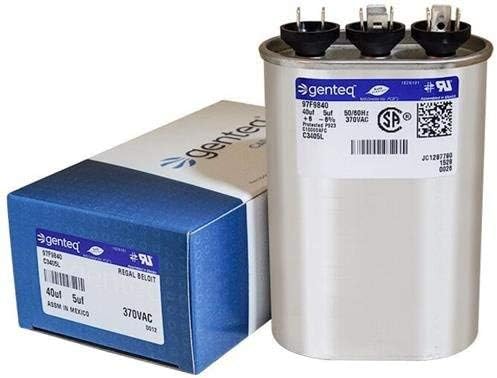 GE Genteq Oval Capacitor 40 5 uf MFD 370 Volt Z97F9840 97F9840