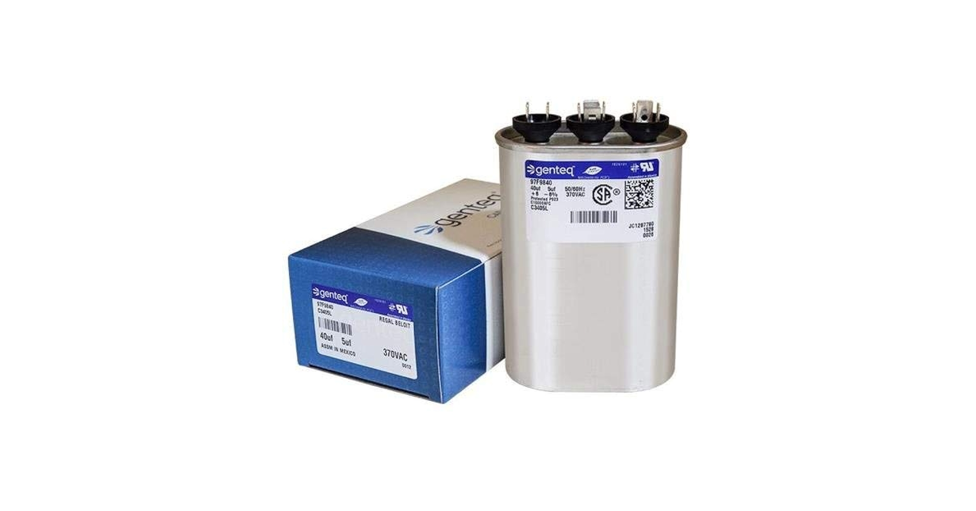 GE Z97F9689-40 + 5 uf MFD 370 Volt VAC Genteq Replacement