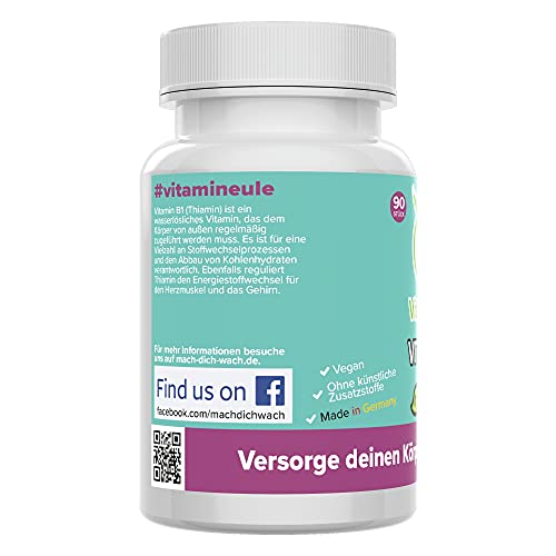 Vitamin B1 Kapseln mit 200 mg Thiamin, hochdosiert und vegan
