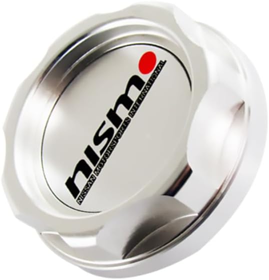 Aluminum Alloy Gas Engine Oil Filler Cap Plug Cover Compatible with Nissan Nismo 240sx 350z 370z RX7 G35 G37 GT-R Livna Qashqai Sunny Sylphy Tiida (NISMO#2-Silver)